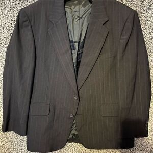 Towncraft Men's Gray Striped Suit Jacket Blazer 44S Two-Button Formal
